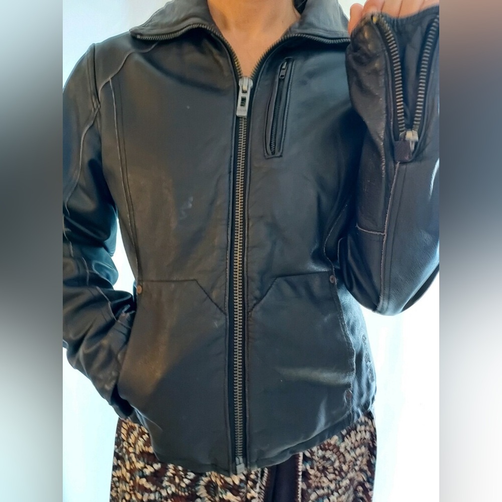 g.star raw, color raven, biker jacket, size S.